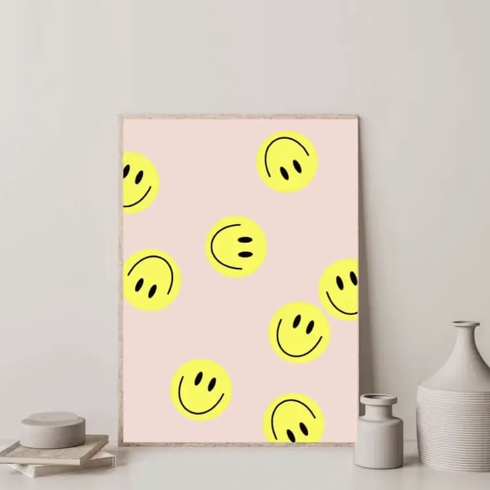 A4 Poster „smiley“ von hej Ibiza, bunte Papeterie mit fröhlichem Smiley-Design, dekoratives Wandbild von Ute Arnold