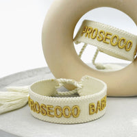 Armband gewebt „prosecco baby“ ecru , Parsley & Pepper