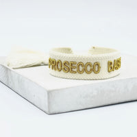 Armband gewebt „prosecco baby“ ecru , Parsley & Pepper