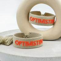 Armband gewebt „Optimistin“ beige , Parsley & Pepper