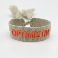 Armband gewebt „Optimistin“ beige , Parsley & Pepper