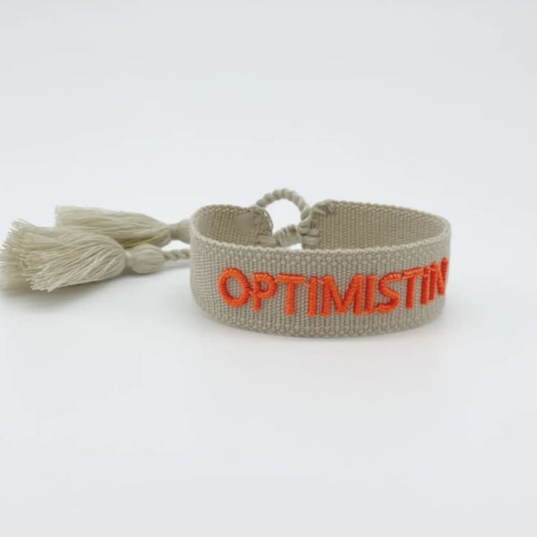 Armband gewebt „Optimistin“ beige , Parsley & Pepper