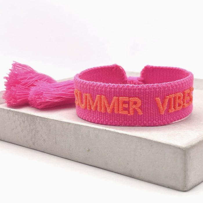 Armband gewebt „summer vibes“ pink , Parsley & Pepper