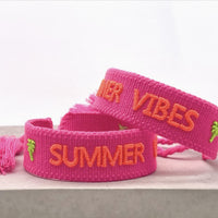 Armband gewebt „summer vibes“ pink , Parsley & Pepper