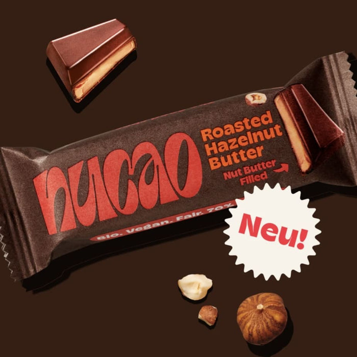 Nucao Roasted Hazelnut butter Riegel, the nu+company