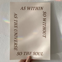 Poster A4 - Anna Cosma ‚,As the universe so the soul‘‘