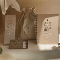 Anna Cosma Geschenkset „let it burn. let it heal. let it go.“ mit Papeterie, inklusive Notizbücher und Briefpapier, stilvoll und inspirierend