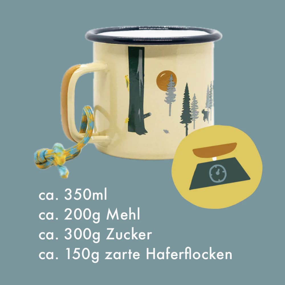 Emailletasse Becher weiß "Gipfelstürmerin", Roadtyping