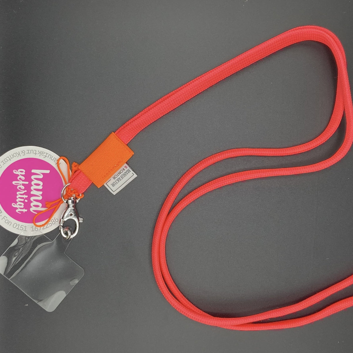 Handykette lang, neon pink/neon orange, Manufaktur & Kontor