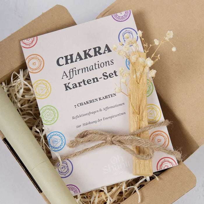 Chakra Affirmationen Karten Set (inkl. Palo Santo), oh shanti