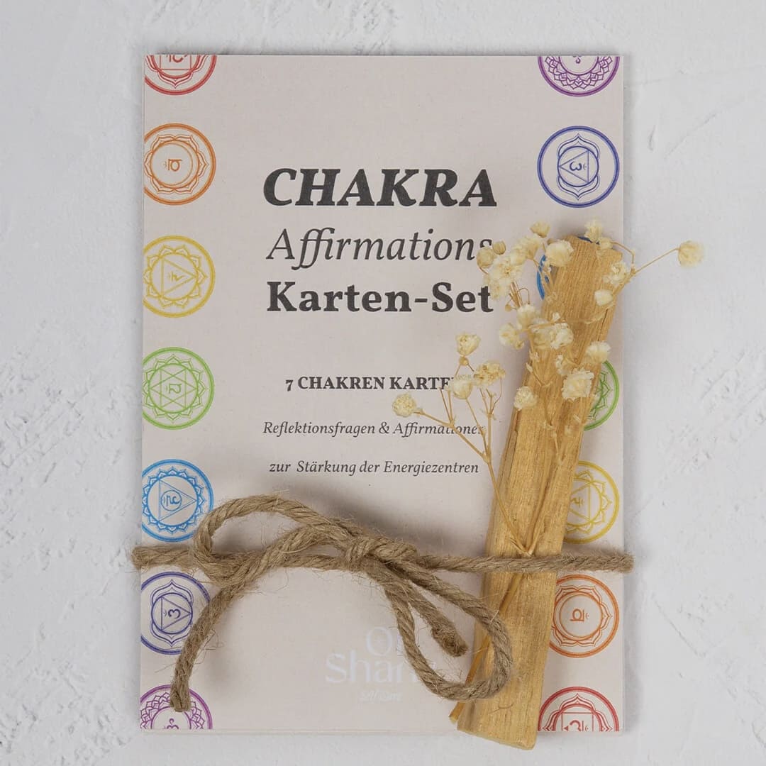 Chakra Affirmationen Karten Set (inkl. Palo Santo), oh shanti