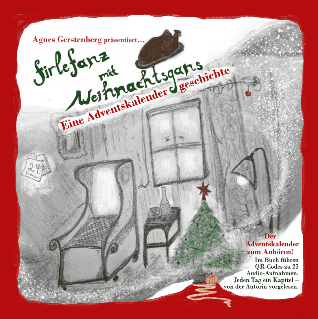 Adventskalender Buch „Firlefanz mit Weihnachtsgans“ von Agnes Gerstenberg, Papeterie mit weihnachtlichem Design, von Donaustern Mit Herz&Hand