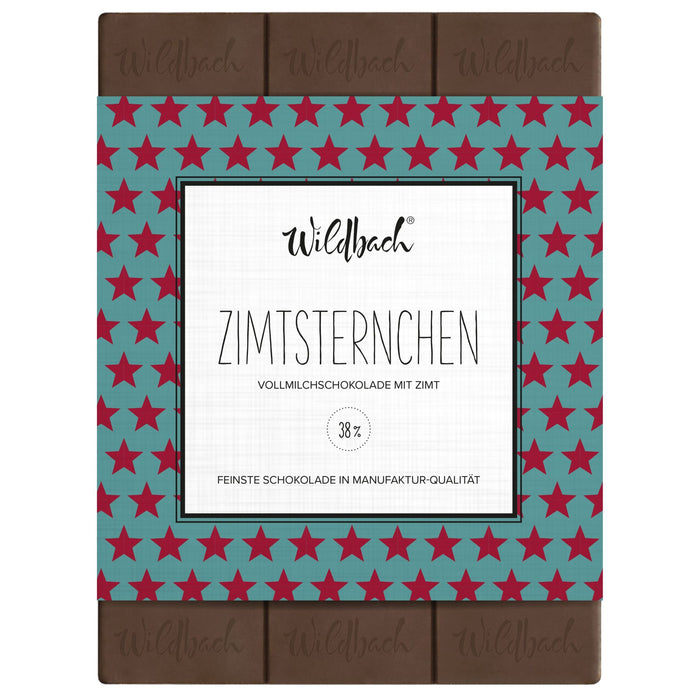 Tafel Schokolade „Zimtsternchen“, 70g, Wildbach