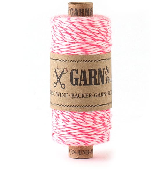 Bäcker-Garn Neonpink-weiß 1mm (16g), Garn&mehr