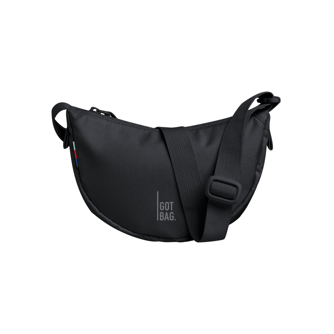 Kleine Moon-Bag von Got Bag, nachhaltiger Rucksack und HipBag aus recyceltem Meeresplastik, auf einem weißen Hintergrund.