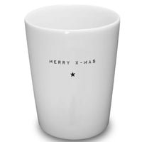 Keramik Becher/ Tasse „Merry X-Mas“, Goldscherben