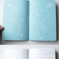Reisetagebuch „My secret spots“ von Roadtyping, handgefertigtes Papier, mit Einband für persönliche Reisetagebuchaufzeichnungen.