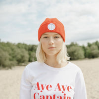 Beanie Knit Rib „Oh Captain my Captain“ , Femme de Marin