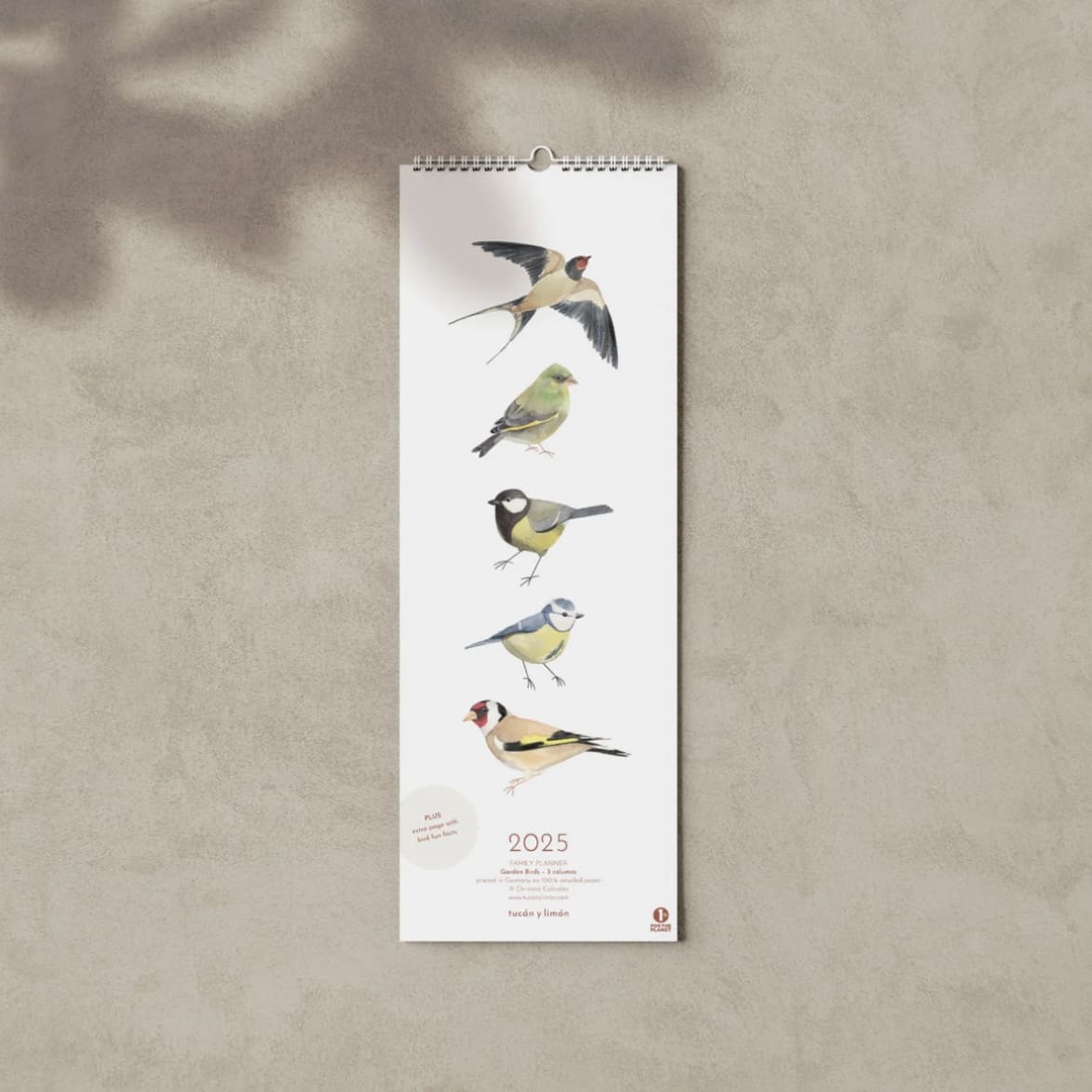 Gartenvögel Kalender Familie, Familienkalender, tucan y limon