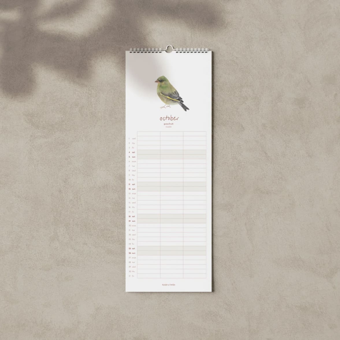 Gartenvögel Kalender Familie, Familienkalender, tucan y limon