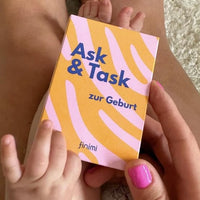 Spiel “Ask & Task zur Geburt “, finimi