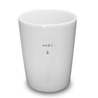 Keramik Becher/ Tasse mit Anker, Goldscherben