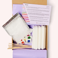DIY-Box Dip Dye Kerzen von by vivi, bunte Kerzen zum Selbergestalten, in verschiedenen Farben und Mustern.