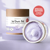 Dusch-Fluffs von Puremetics, 3-in-1 Körperpflege, weiche Reinigungsschwämme für Hautpflege und Duschen