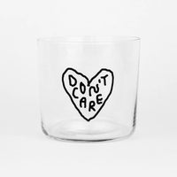 Glas mit Spruch, 350ml, von yahya studio, transparentes Trinkglas mit dekorativem Schriftzug, ideal für Getränke und Dekoration
