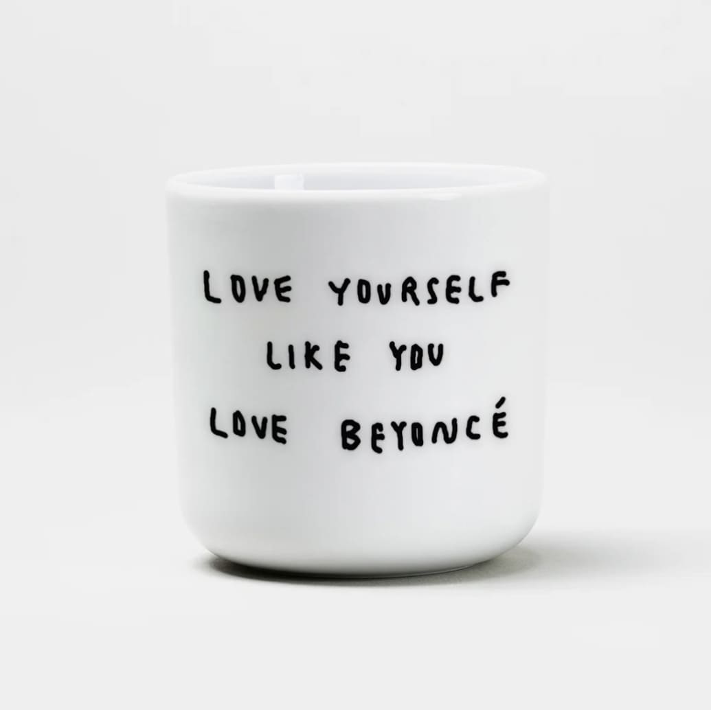 Keramik Becher/ Tasse mit Aufdruck, yahya studio