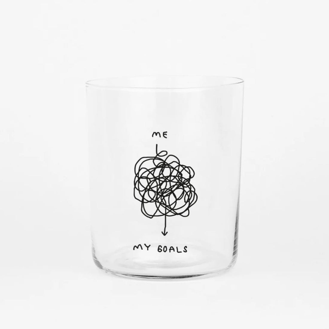 Glas mit Spruch, 500ml, von yahya studio, transparentes Trinkglas mit dekorativem Aufdruck, ideal für Getränke und Dekoration