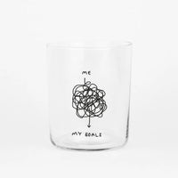 Glas mit Spruch, 500ml, von yahya studio, transparentes Trinkglas mit dekorativem Aufdruck, ideal für Getränke und Dekoration