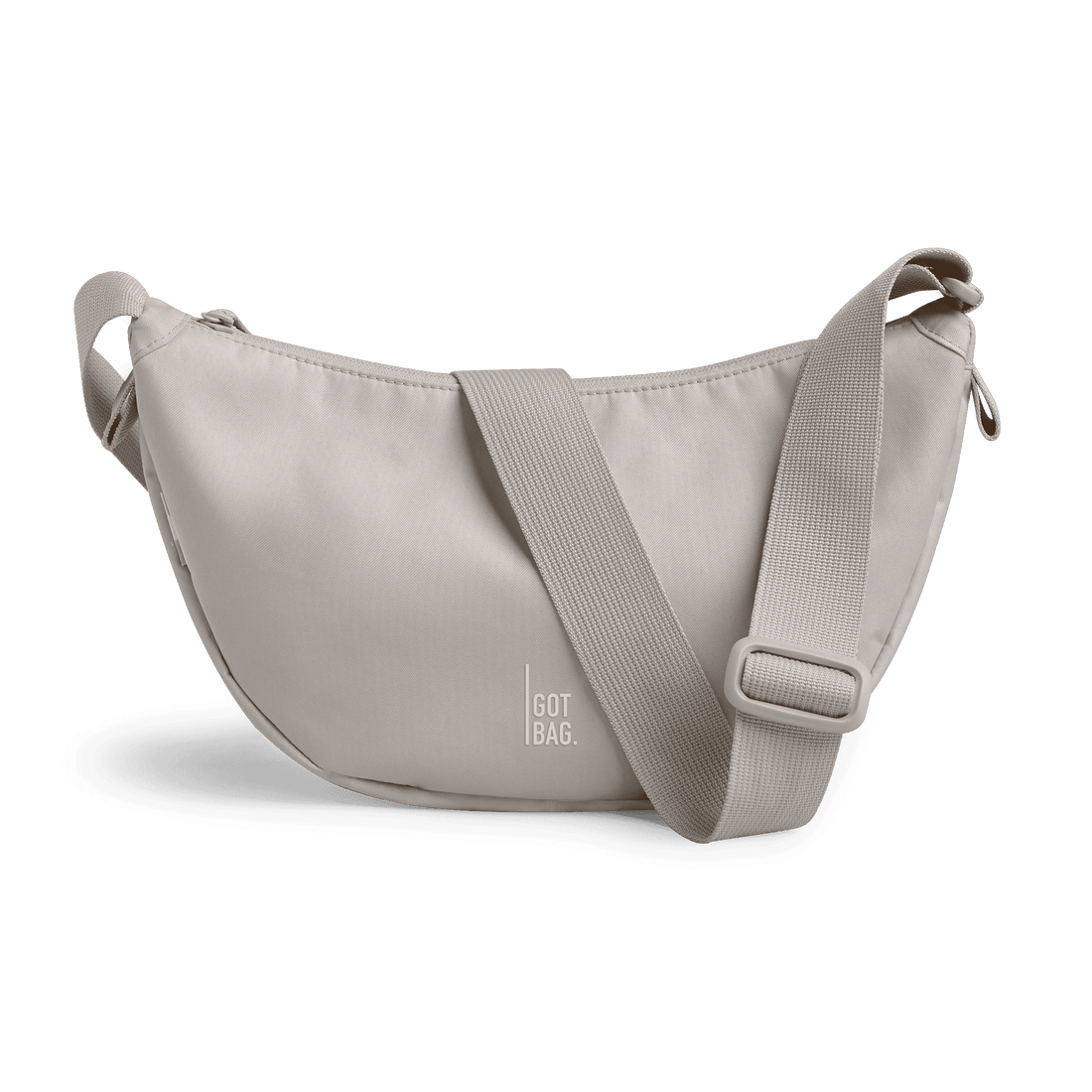 Kleine Moon-Bag von Got Bag, umweltfreundlicher Rucksack und HipBag aus recyceltem Material, zeigt das Design und die Details.