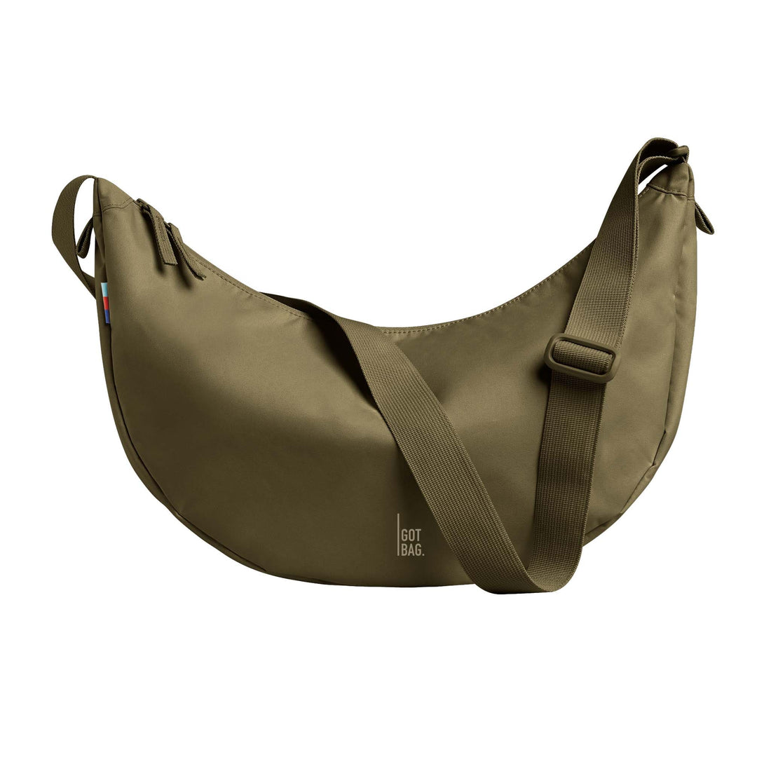 Großer Got Bag Moon-Bag Rucksack mit nachhaltigem Design, aus recyceltem Material, zeigt robuste Tragegriffe und stylisches Aussehen.