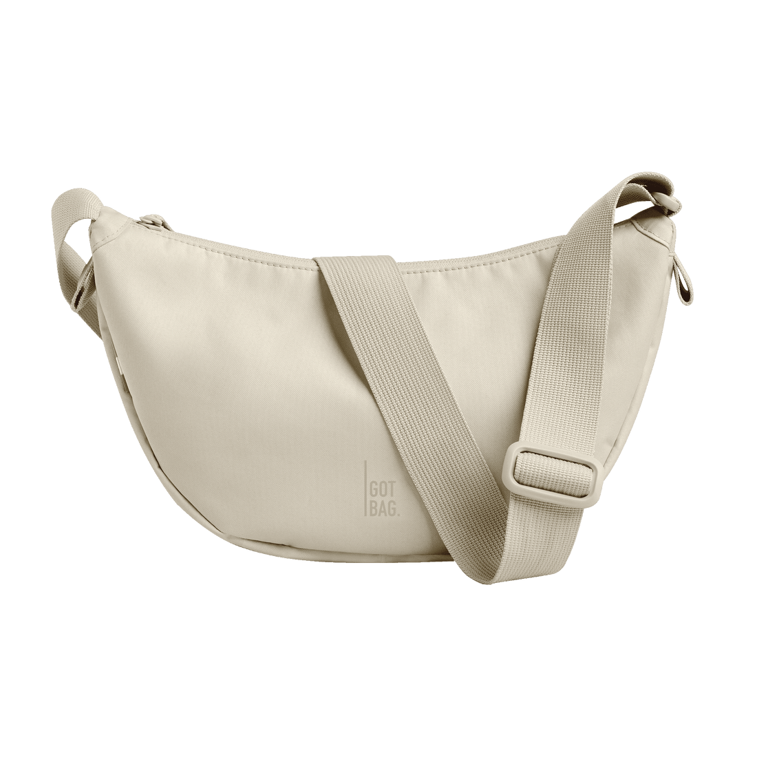 Kleine Moon-Bag von Got Bag, umweltfreundlicher Rucksack und Hüfttasche aus recyceltem Material, mit verstellbarem Gurt.