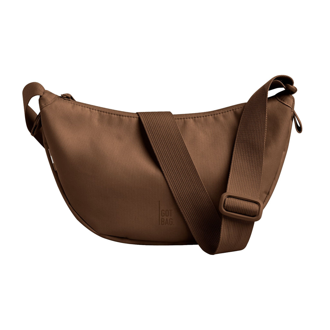Kleine Moon-Bag von Got Bag, handliche Rucksack- und HipBag-Kombination aus recyceltem Material, auf einem weißen Hintergrund.