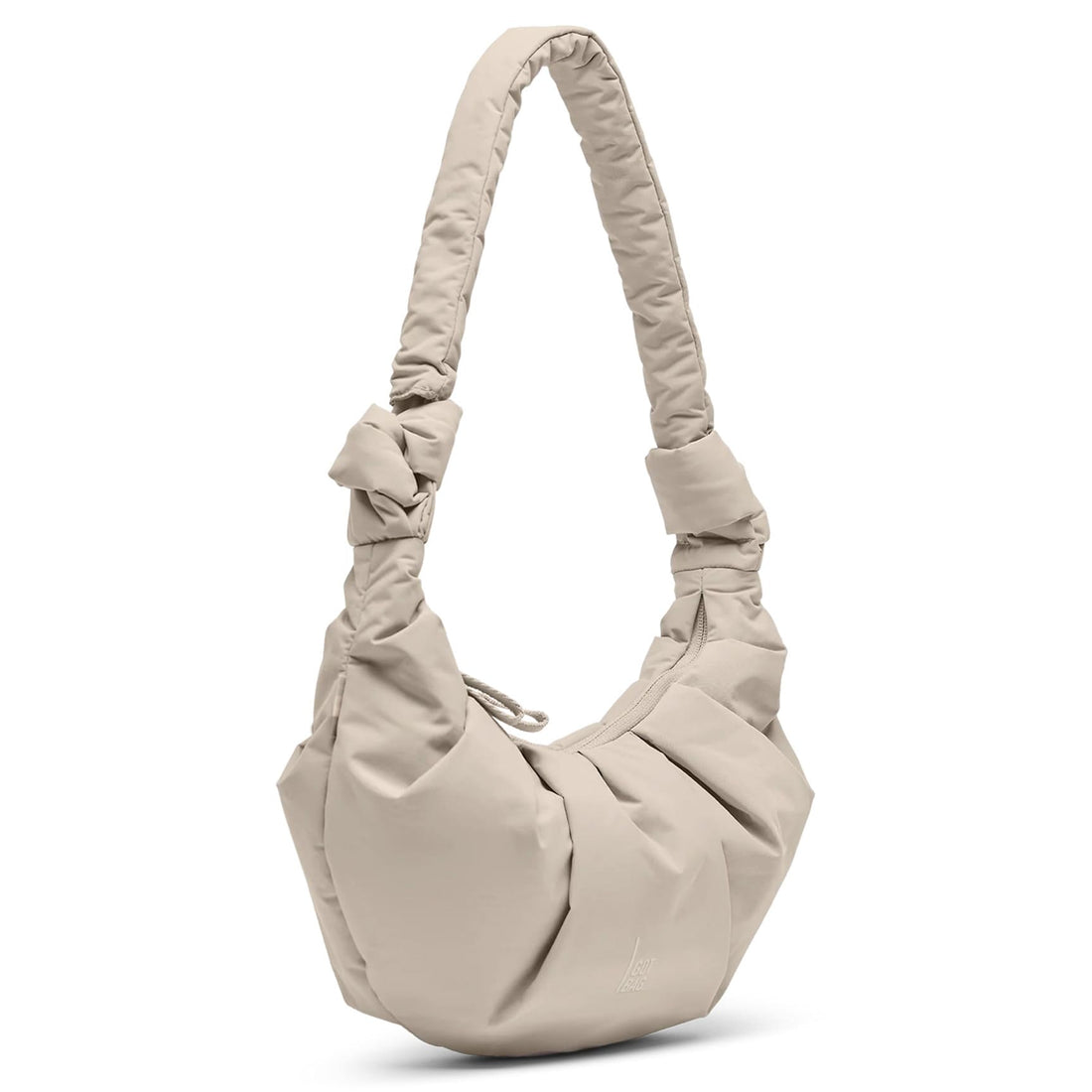 Kleine Got Bag Pleat-Moon-Bag mit Falten-Design, Rucksack und HipBag aus recyceltem Material, seitliche Taschen und verstellbarer Riemen