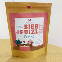 Sechs Bierdeckel im Set von Kartlerei mit kreativem Design, aus Pappe gefertigt für Bier- und Getränkeabsteller.