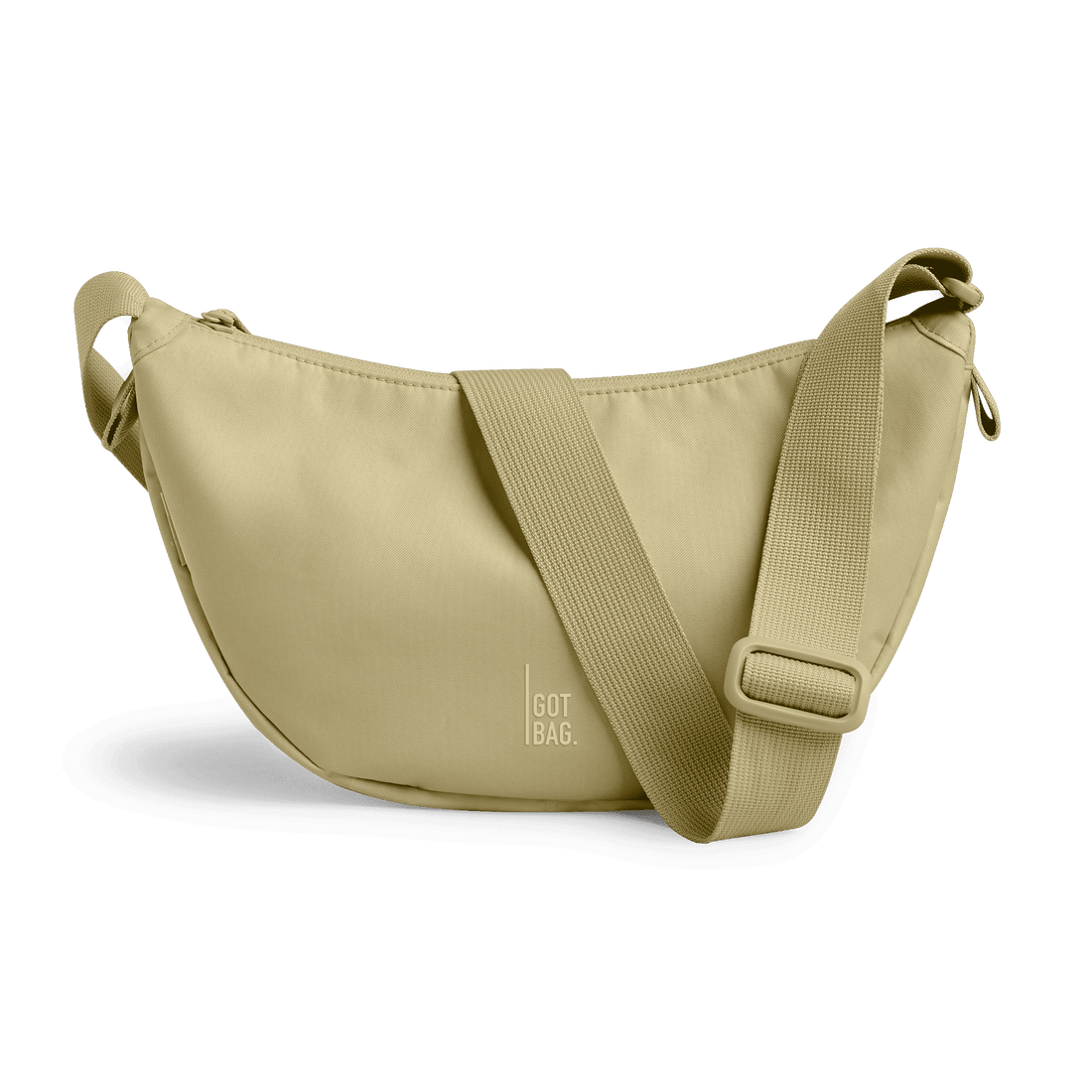 Kleine Moon-Bag von Got Bag, nachhaltiger Rucksack und Hüfttasche aus recyceltem Material, mit verstellbarem Tragegurt.