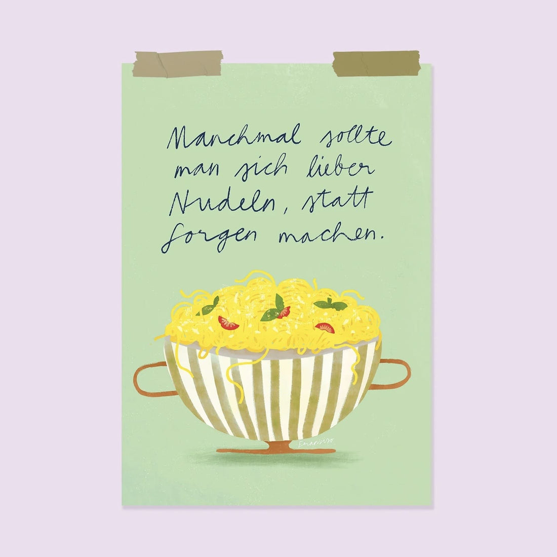 A4 Poster von Franzizo, dekoratives Papeterie-Design mit lebendigen Farben und kreativen Mustern, auf weißem Hintergrund.