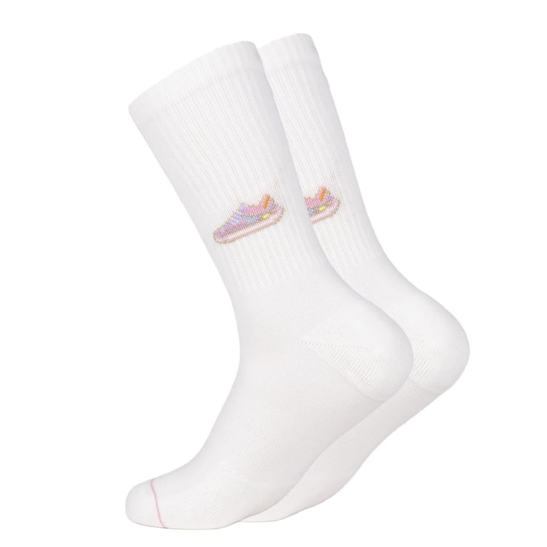 Bunte Socken mit Icon-Muster von Ooley, modisches Accessoire für den Alltag, detailreiche Gestaltung, bequemes Material