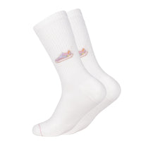 Bunte Socken mit Icon-Muster von Ooley, modisches Accessoire für den Alltag, detailreiche Gestaltung, bequemes Material