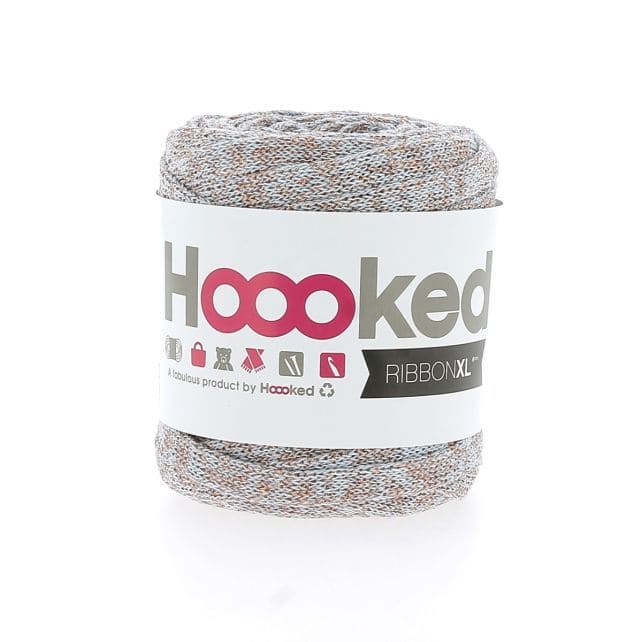 Buntes RibbonXL Lurex Bändchengarn von Hoooked, 80 g, mit schimmerndem Garn, ideal für kreative Bastelarbeiten