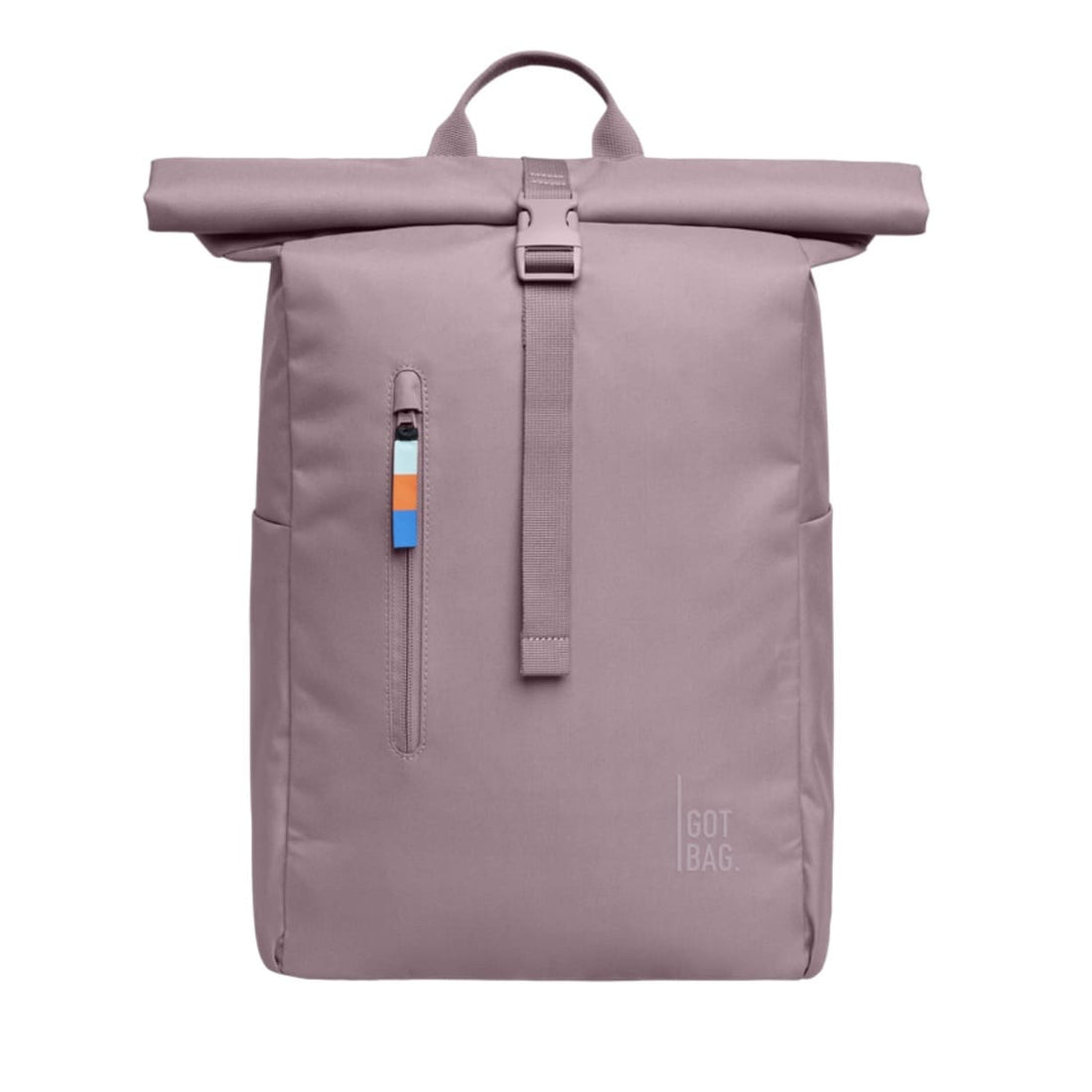 Rucksack Roll-Top Easy von Got Bag, schwarzer Rucksack aus recyceltem Material mit verstellbaren Schultergurten und Rollverschluss.