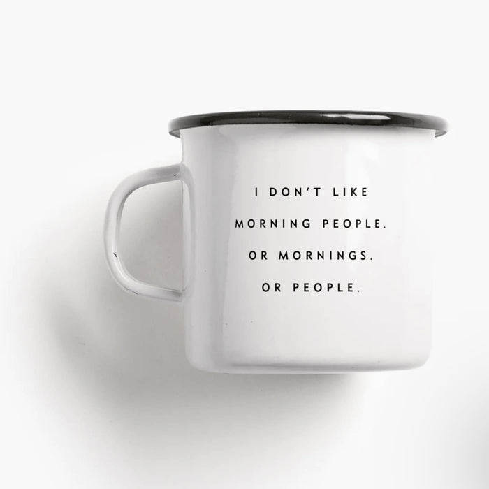 Emaille Tasse „Morning People“, Typealive