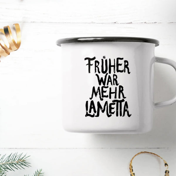 Emaille Tasse „lametta“, Typealive