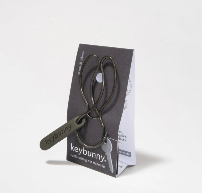 Schlüsselring mit Halteclip stealth black, keybunny