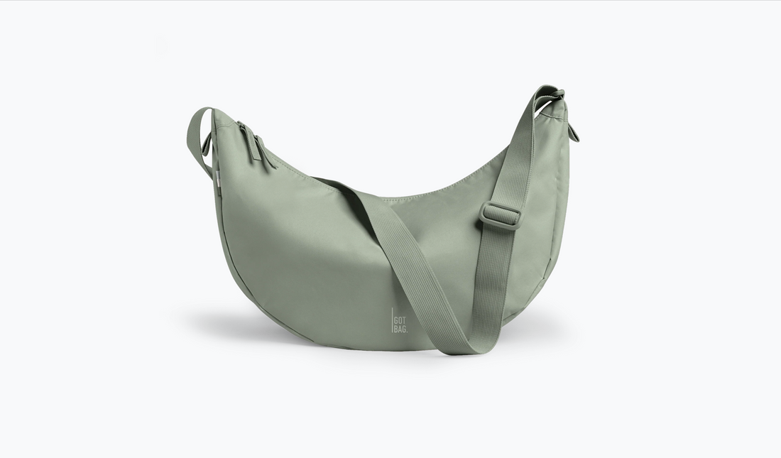 Großer Moon-Bag Rucksack von Got Bag aus recyceltem Material, mit robusten Tragegriffen und verstellbarem Schultergurt