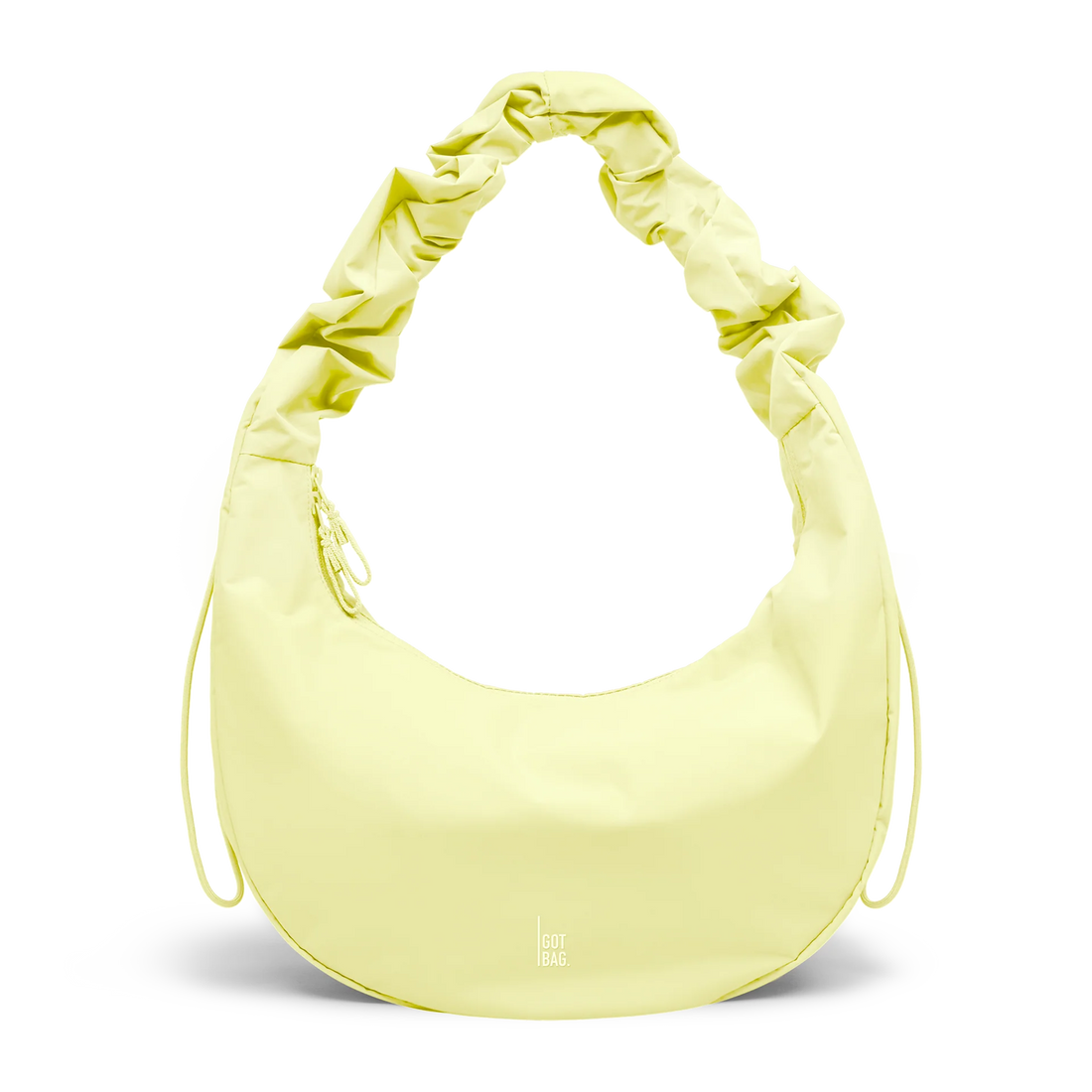 Got Bag Moon-Bag Ruffle in Sea Lemon, stilvoller Rucksack mit Rüschen, sichtbare Frontseite und Schatteneffekt