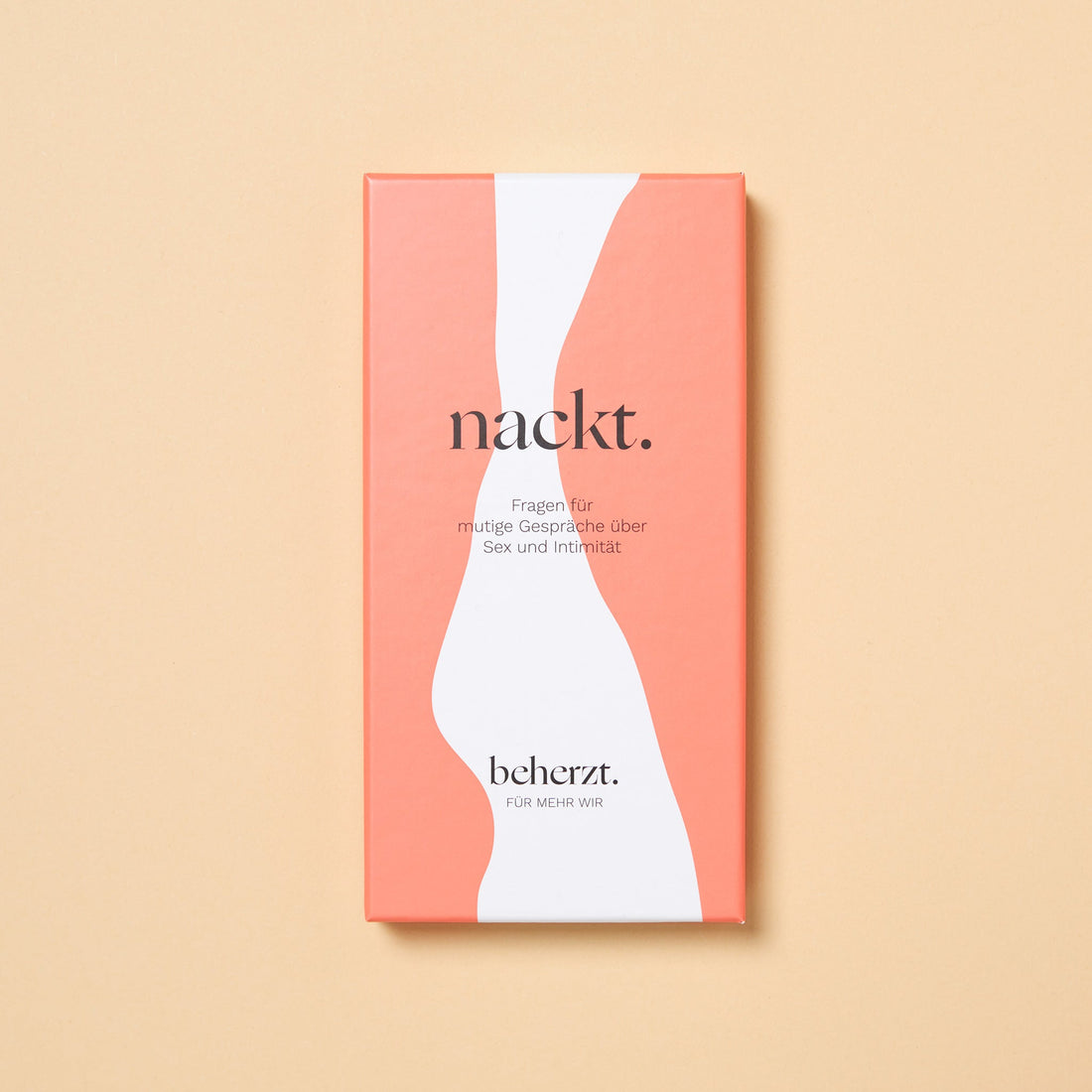 Spiel Nackt von beherzt, Kartenbox in Beige mit 90 Fragekarten